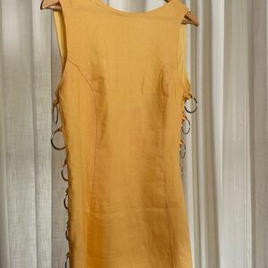 Vrg Grl Discoteca Mini Dress in Butter Yellow NWT